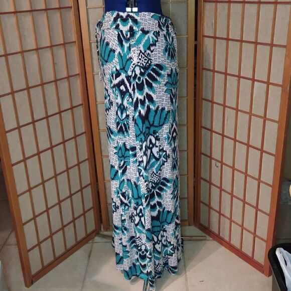 DEPT222 Women's Abstract Pattern Print Maxi Skirt Petite Small - Picture 3 of 8